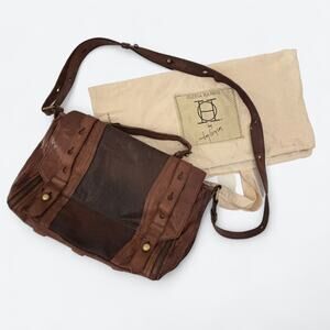 Olivia Harris Brown Soft Leather Crossbody Purse Shoulder Bag with Original Tote